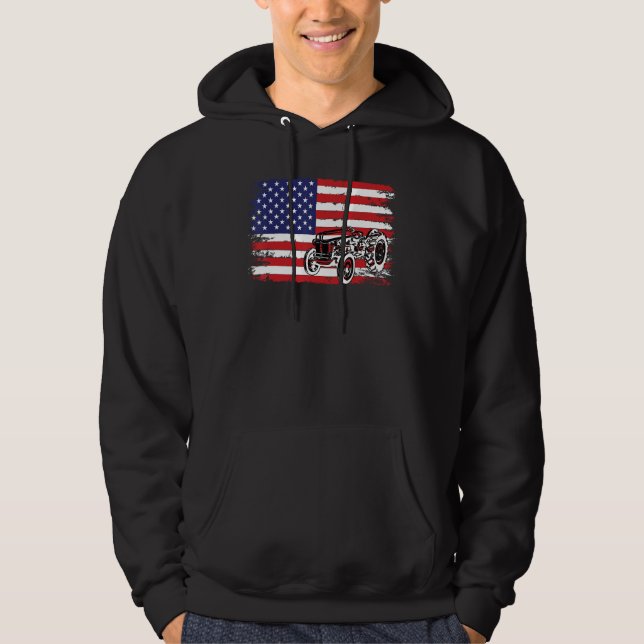 Moletom Tratores agrícolas Bandeira EUA Presentes Patrióti (Frente)