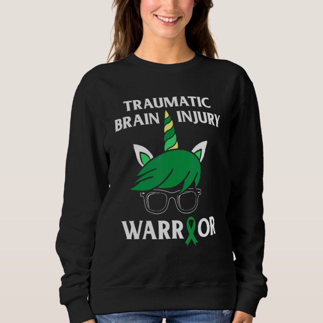 Moletom Traumatic Brain Injury Survivor Unicorn TBI Warrio (Frente)