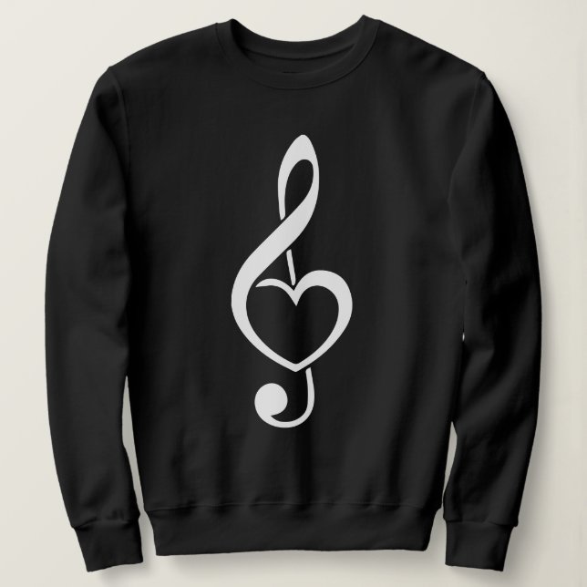Moletom Treble Clef Heart Music Note (Frente do Design)