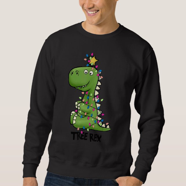 Moletom Tree Rex Dinosaur Christmas Costume Xmas Tree Ligh (Frente)