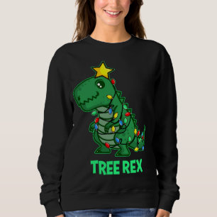 Moletom Tree Rex Funny Cute Retro Christmas Dino