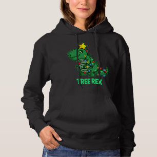 Moletom Tree Rex Funny Cute Retro Christmas Dino