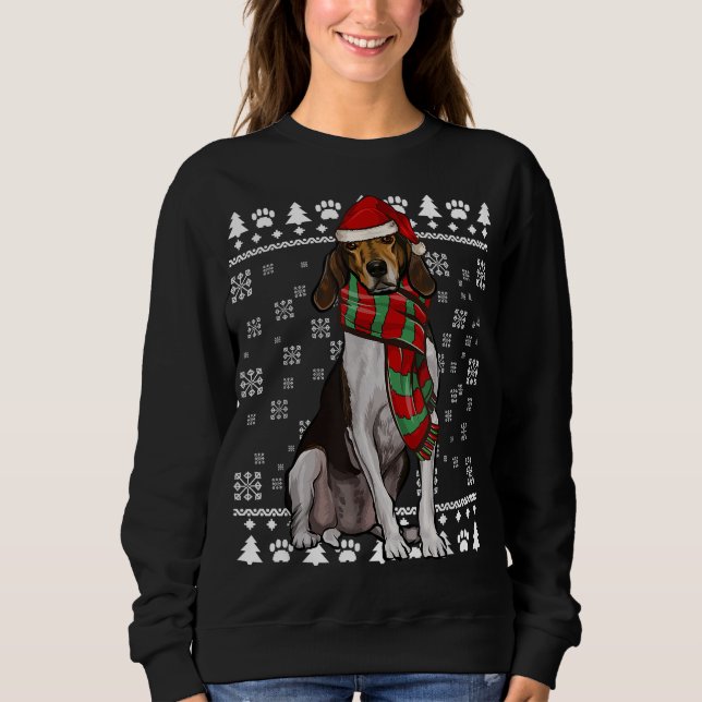 Moletom Treing Walker Coonhound Dog Santa Hat Xmas Ugly C (Frente)