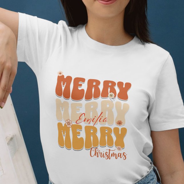Moletom Trending Name do Script de Natal de Merry Retro (Criador carregado)