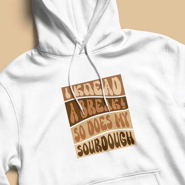 Moletom Trendy Retro Beige Sourdough Bread Baker Engraçado (Groovy funny sourdough baker white hoodie - the perfect gift for a sourdough enthusiast or baker)