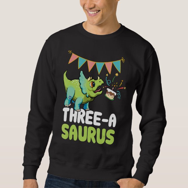 Moletom Três A Saurus Dinossaur Cute Kiddo Triceratops (Frente)