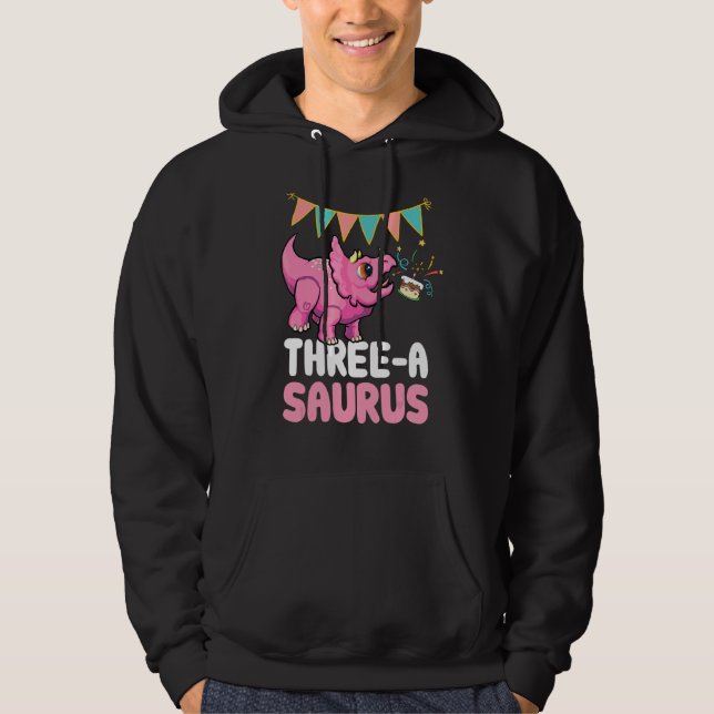 Moletom Três A Saurus Dinossaur Cute Kiddo Triceratops (Frente)