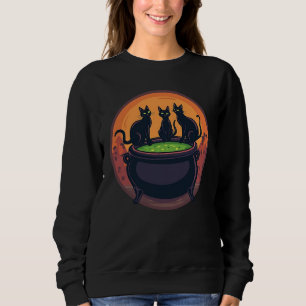Moletom Três Cats & Witchy Vibe, Estética do Dia das Bruxa
