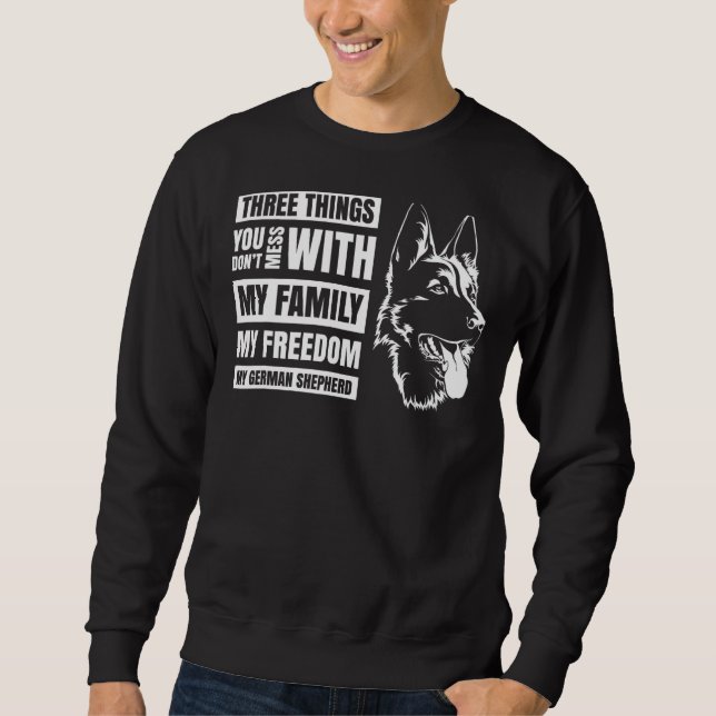 Moletom Três coisas que você não perde com o German shephe (Frente)