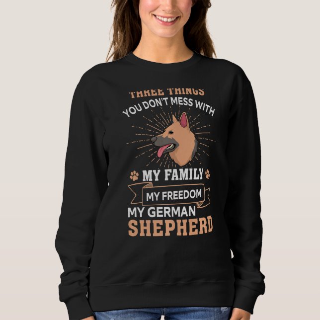 Moletom Três coisas que você não perde com o German shephe (Frente)