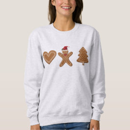 Moletom Três Formas de Biscoito de Natal de Gengibre