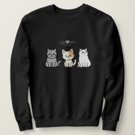 Moletom Três Gatos de Desenho Animado Sentados