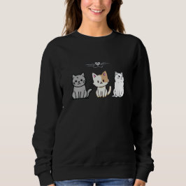 Moletom Três Gatos de Desenho Animado Sentados
