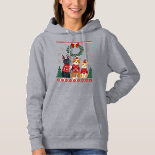Moletom Três gatos divertidos camisola de Natal feia do ga