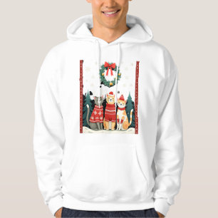 Moletom Três gatos engraçados camisola de Natal gato feio