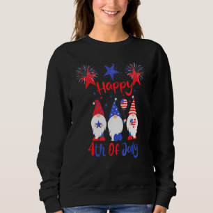 Moletom Três Gnomo Feliz 4 de julho Fogo Americano Fl