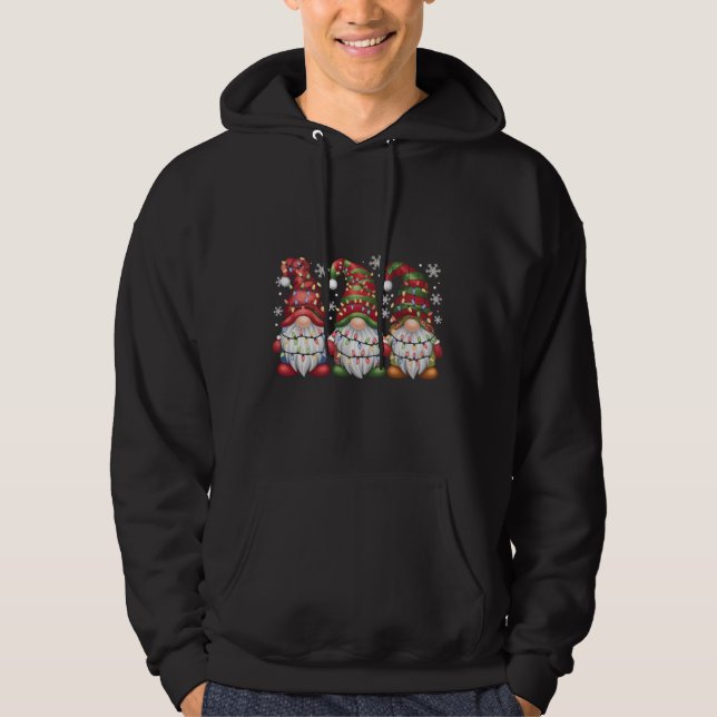 Moletom Três Gnomos Xadrez Búfalo Vermelho Natal (Frente)