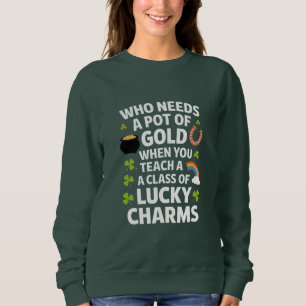 Moletom Trevo de Charme Sortudo do Professor St Patricks I