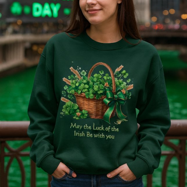 Moletom Trevo Irlandês Antigo em Cesta  (Criador carregado)