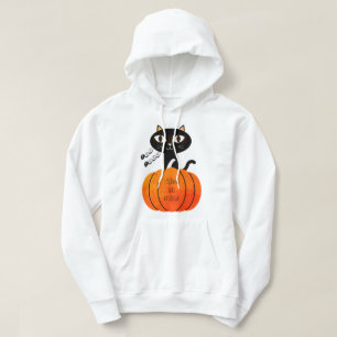 Moletom Trick ou Treine Black Orange Cat Pumpkin Halloween