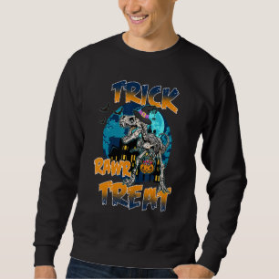 Moletom Trick Rawr Treat Dinossaur Skull Halloween Kids