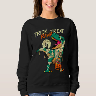 Moletom Trick Rawr Treat T Rex Dinossaur Mummy Boys Hallow