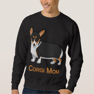 Moletom Tricolor preto bonito Pembroke Welsh Corgi Mãe Cão