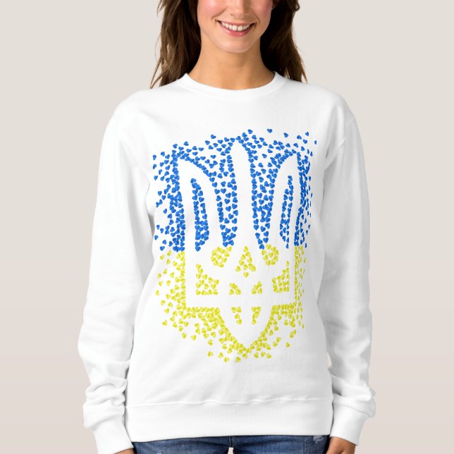 Moletom Tridente de emblem ucraniano trizub espalhando cor (Frente)