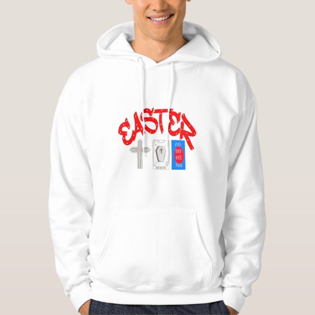 Moletom Trinidade páscoa: Cruz, Tumba, Resurreição T-Shirt (Frente)