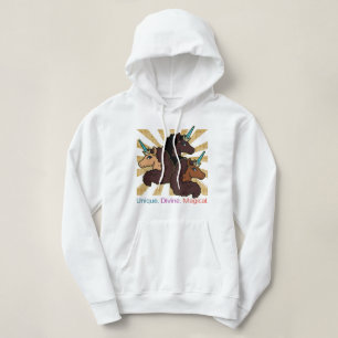Moletom Trio Afro Unicorn: Único, Divino e Mágico