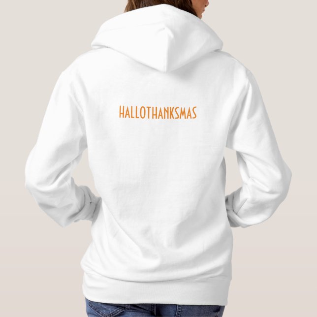 Moletom Trio de Hallothanksmas: Abóbora, Turquia e Natal (Verso)