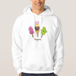 Moletom Trio de picolés de sorvete de desenho animado engr