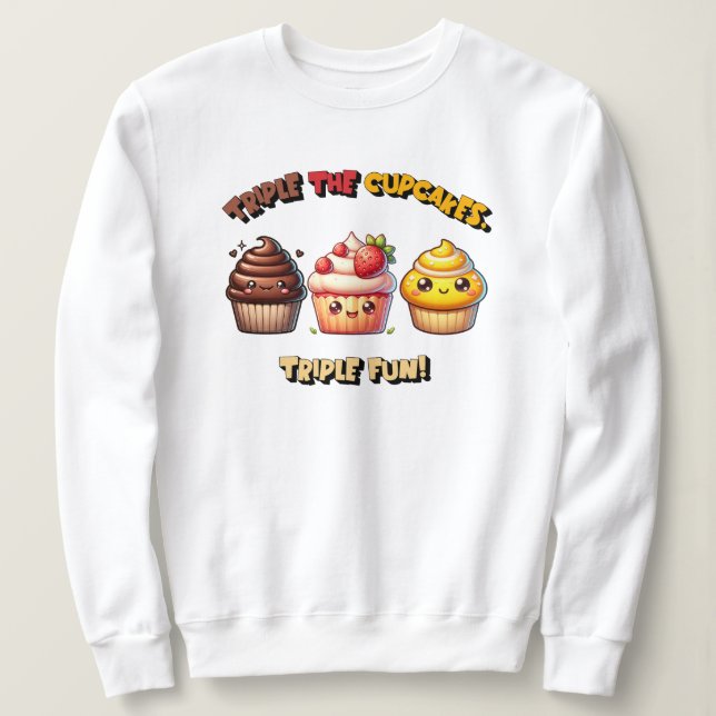 Moletom Triple os Cupcakes, Triple Divertido! (Frente do Design)