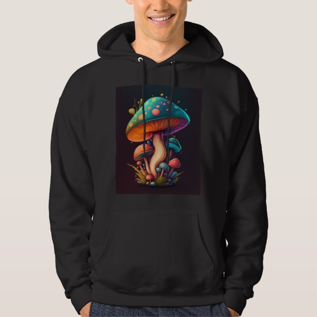 Moletom Trippy Blue Amanita Muscaria cogumelo Hoody (Frente)