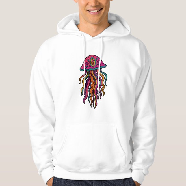 Moletom Trippy Jellyfish Neon Graphic Hoodie (Frente)