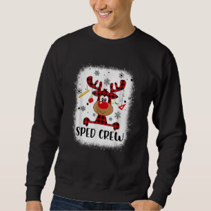 Moletom Tripulação Búfalo Xadrez Reindeer Santa Hat Christ
