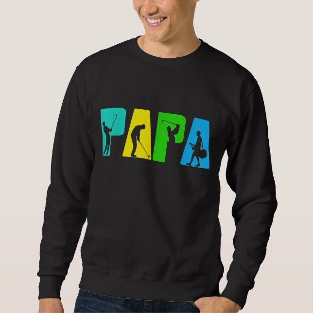 Moletom Trô Golfe Papa Golfer. Presentes De Golfe Para Pai (Frente)