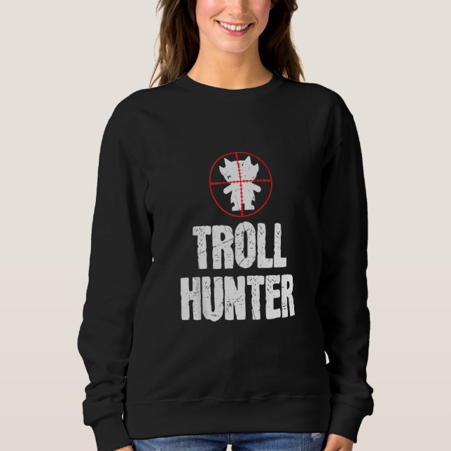 Moletom Troll Engraçado Caçador Aimitando Amantes de Troll (Frente)