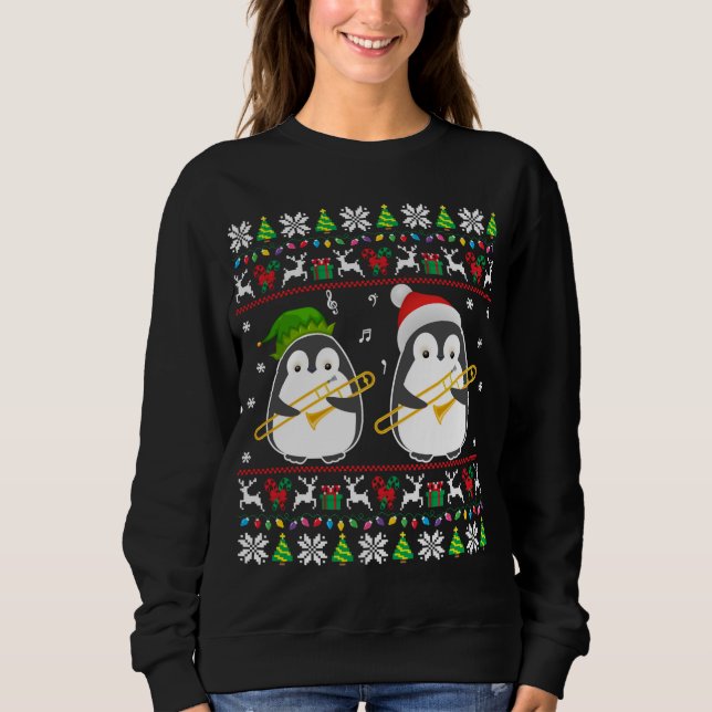 Moletom Trombone Papais noeis do Elf Doador de Natal Feio  (Frente)