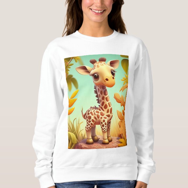 Moletom Tropical Cute Baby Giraffe Cartoon-37560 (Frente)