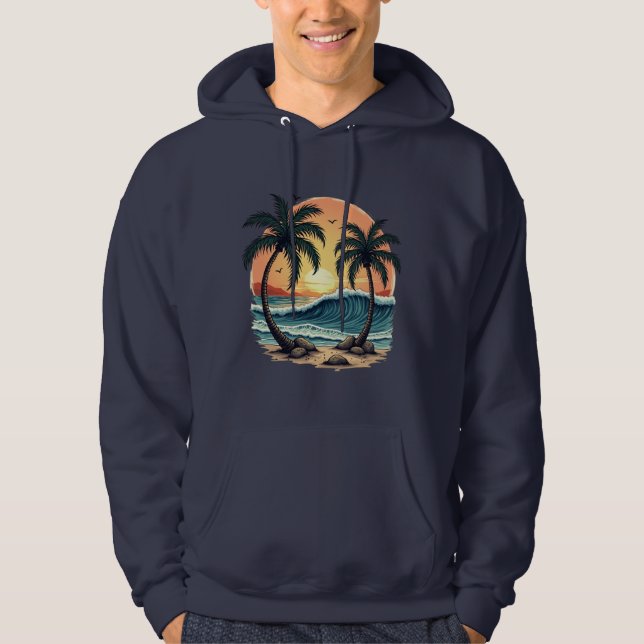 Moletom Tropical Monterey Beach Tattoo Art Design (Frente)