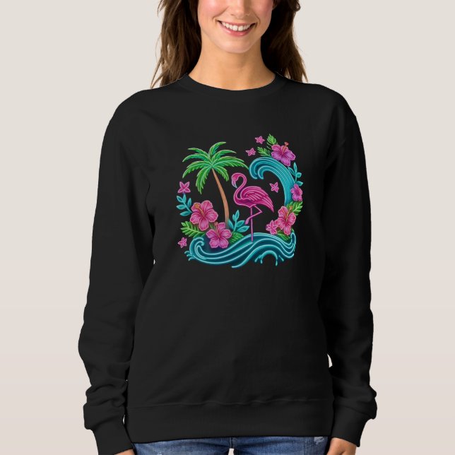 Moletom Tropical Neon Flamingo (Frente)