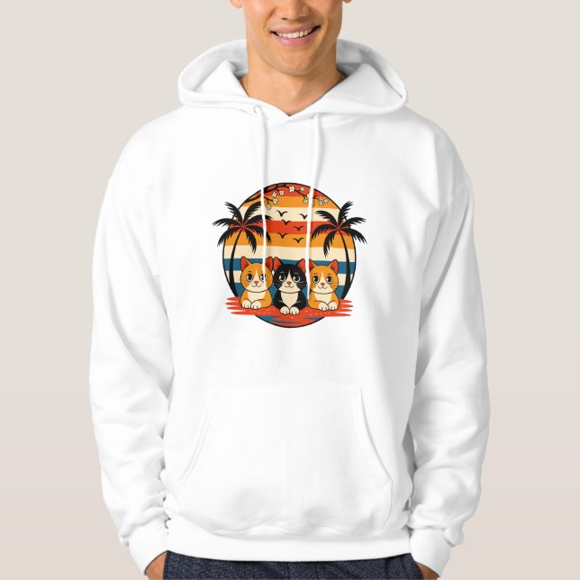 Moletom Tropical Sunset Cats Design (Frente)