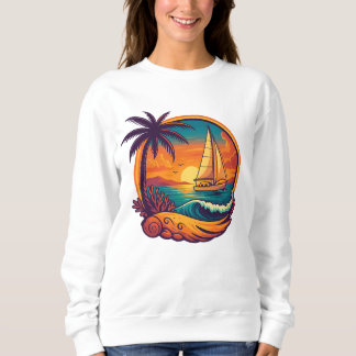Moletom Tropical Sunset Sailing Adventure Women's Sweatshi