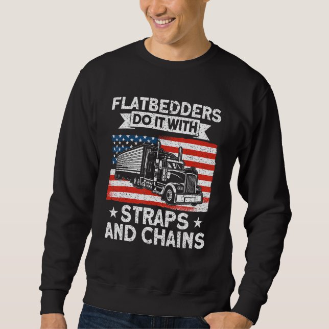Moletom Trucker Truck Driver American Flatbedders Straps A (Frente)