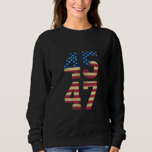 Moletom Trump 2024 45 47 Bandeira Americana Vintage Retro 