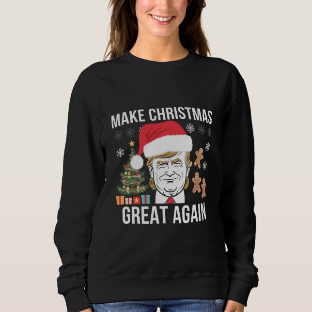 Moletom Trump 2024 Torna Excelente de Natal Novamente Elei (Frente)