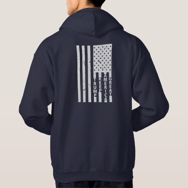 Moletom TRUMP American Flag 2020 Keep America Excelente (Verso)