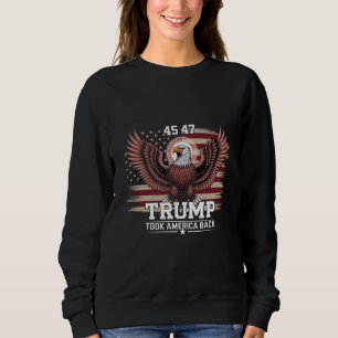 Moletom Trump Bandeira do 45º 47º Presidente 2025 Águia Am