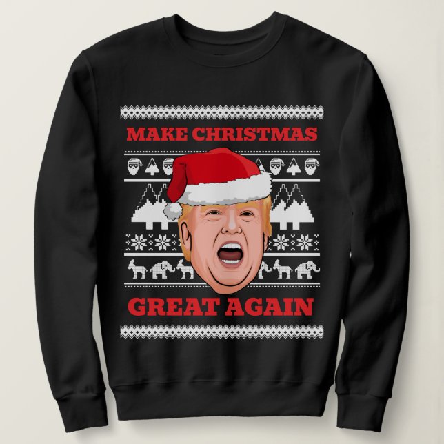 Moletom Trump Christmas Sweater Torne Excelente De Natal N (Frente do Design)